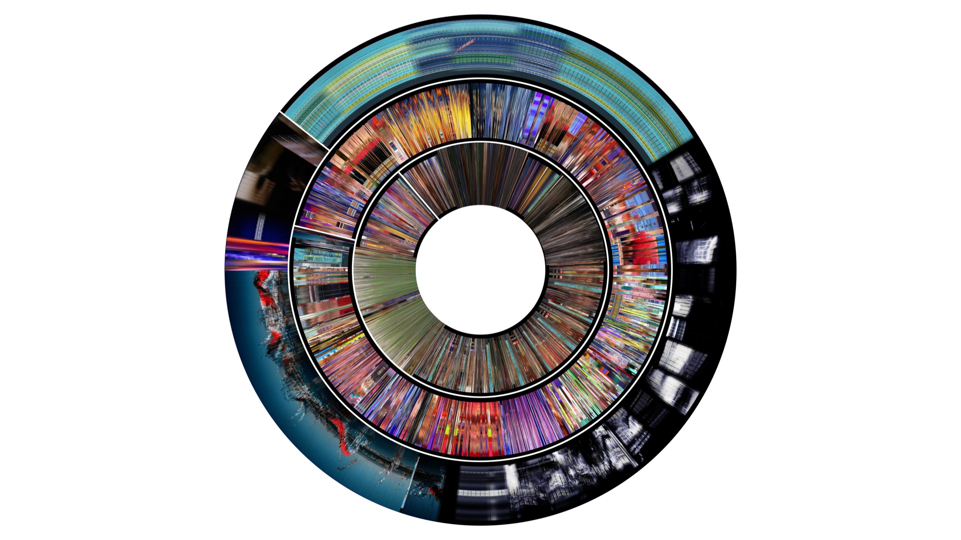 Last Clock print capturing BBC television broadcast with vibrant colors