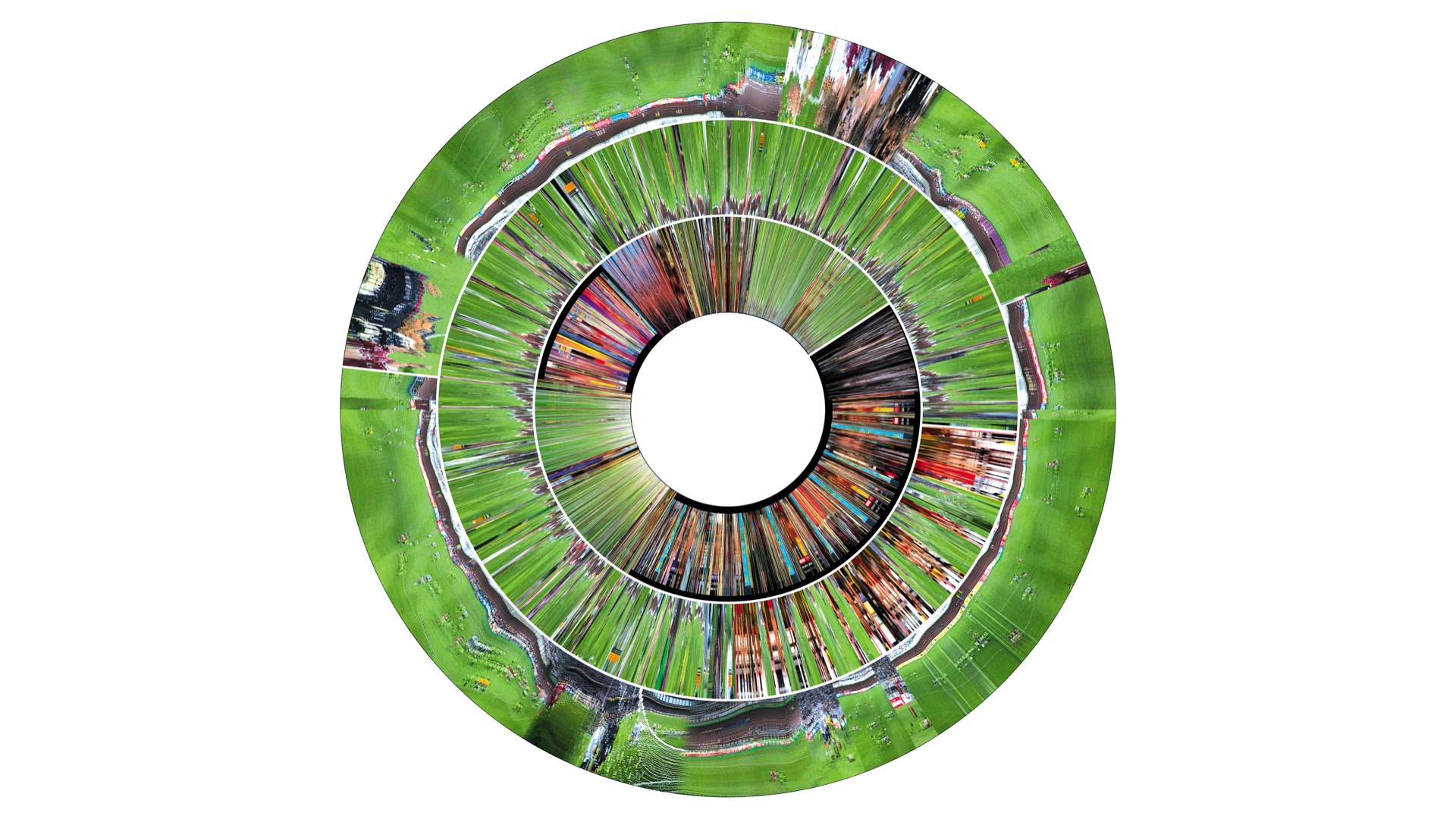 Last Clock print capturing football match with vivid green field