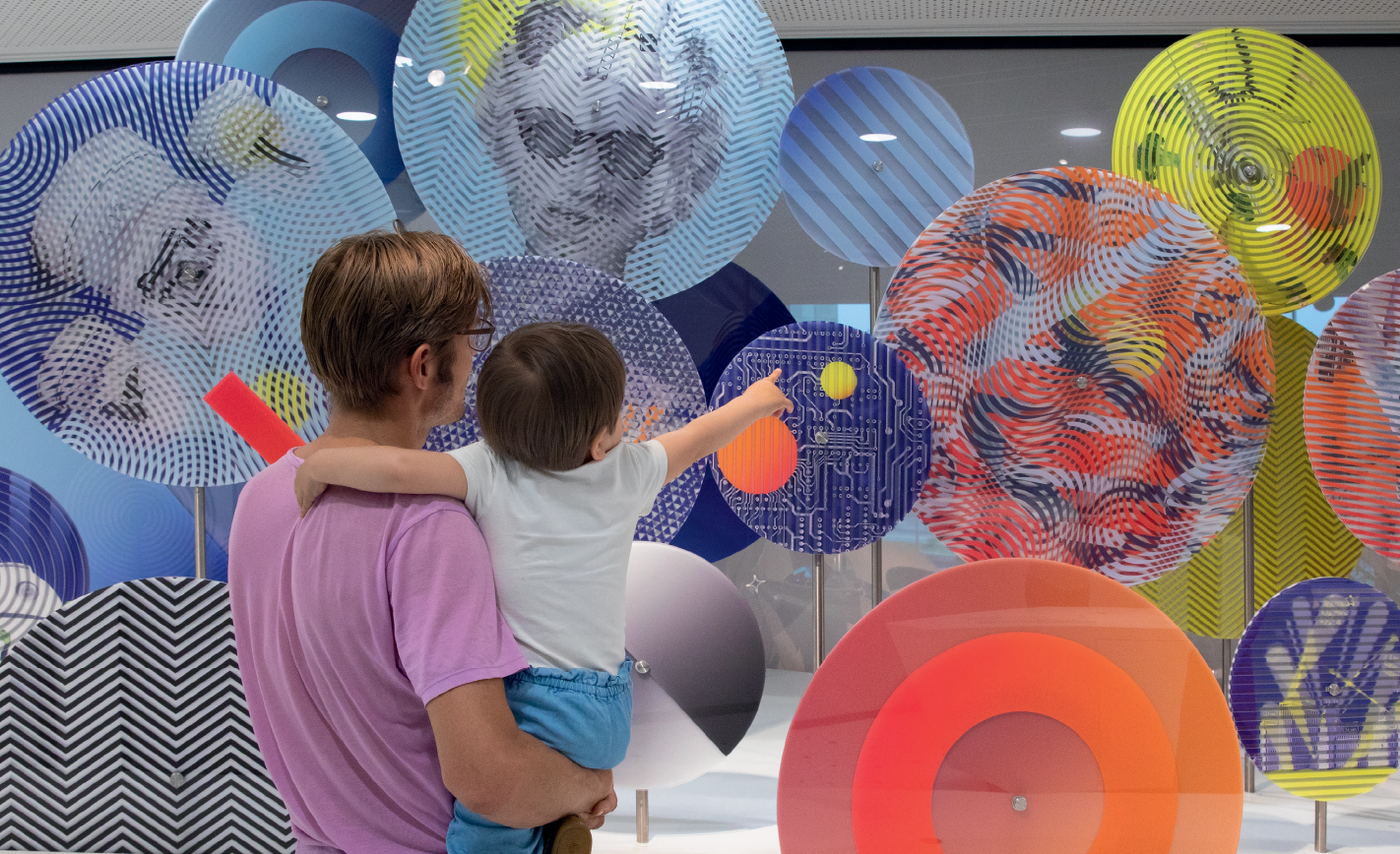 Techno space interactive wall with gestural controls