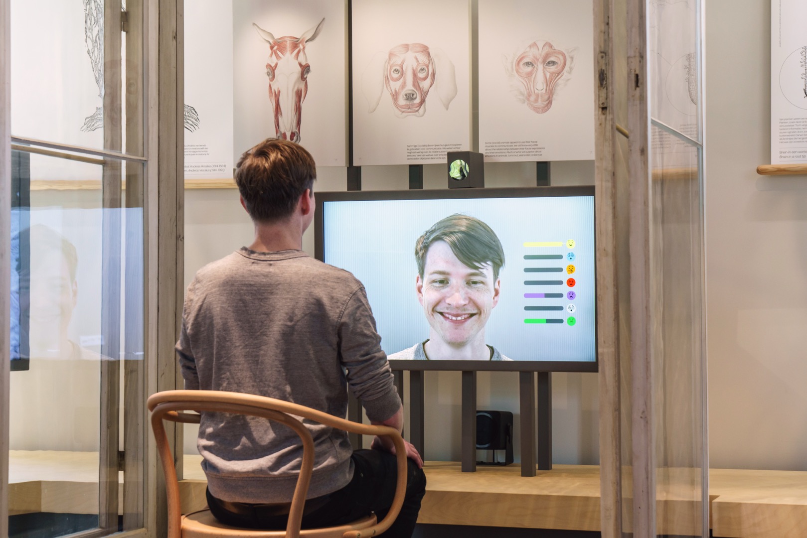 Facial emotion recognition installation using FACS