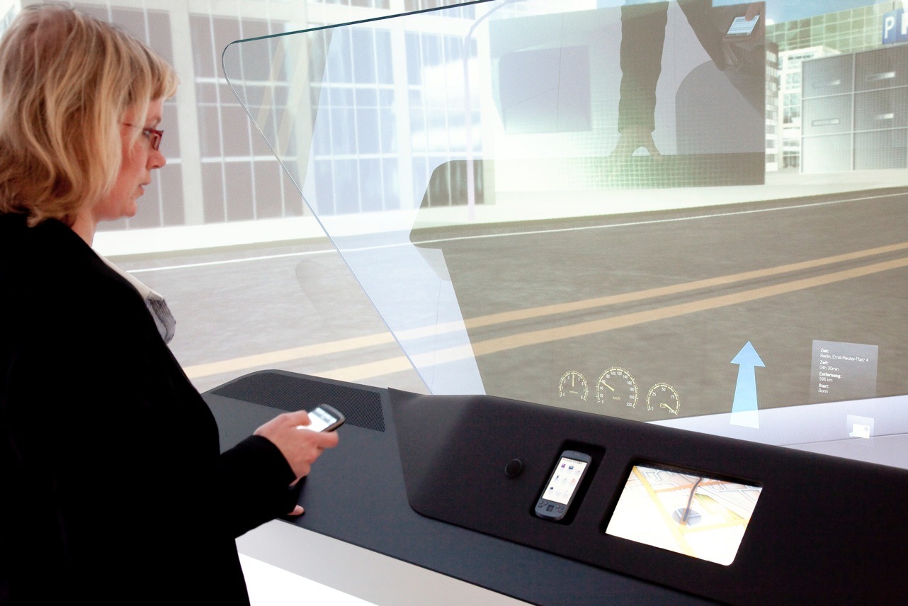 Driving simulator dashboard closeup