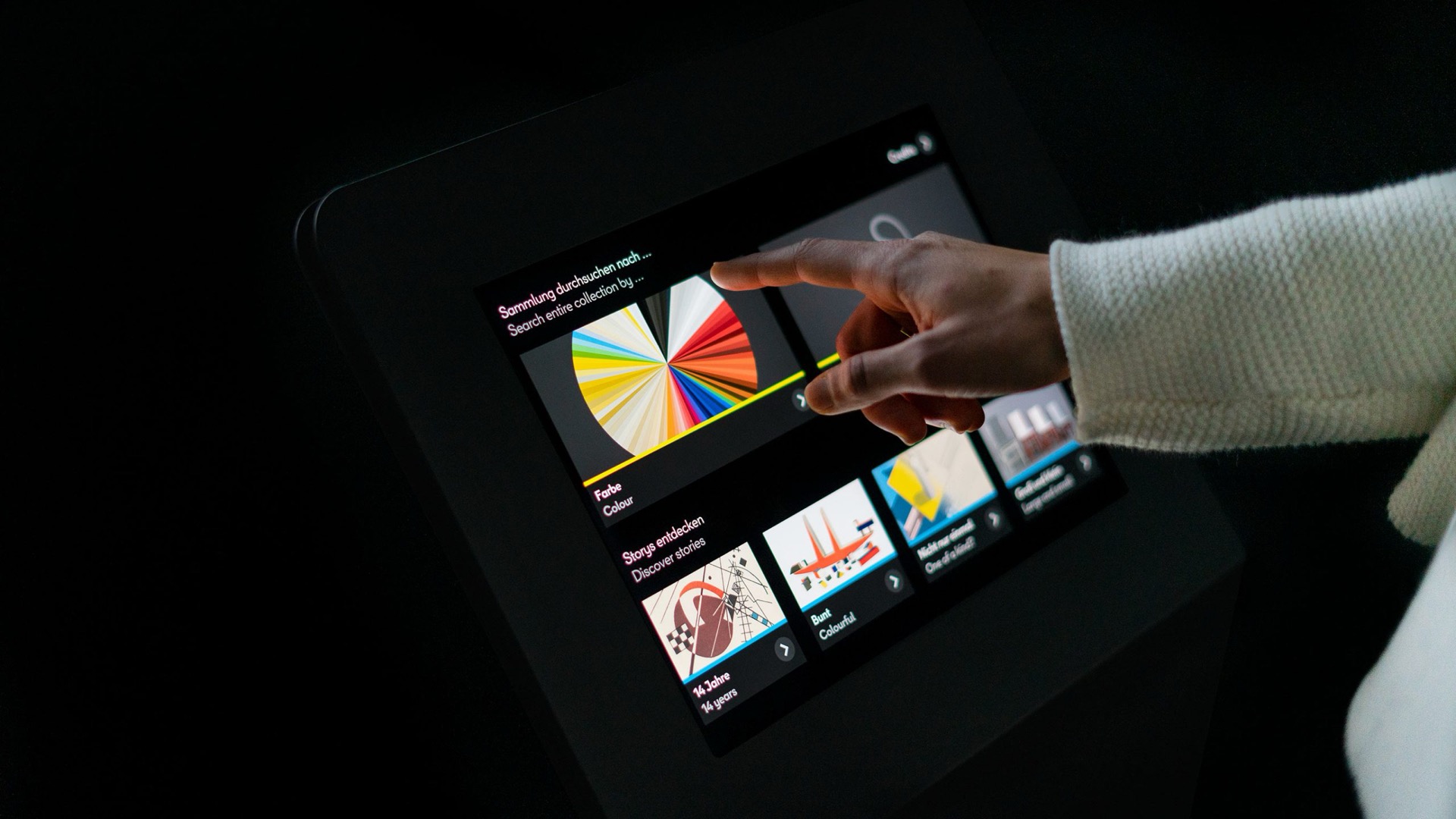 Tablet displaying the AI-driven visual search interface for Bauhaus collection items
