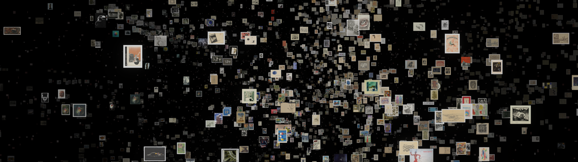 UMAP visualisation mapping the relationships across a museum collection